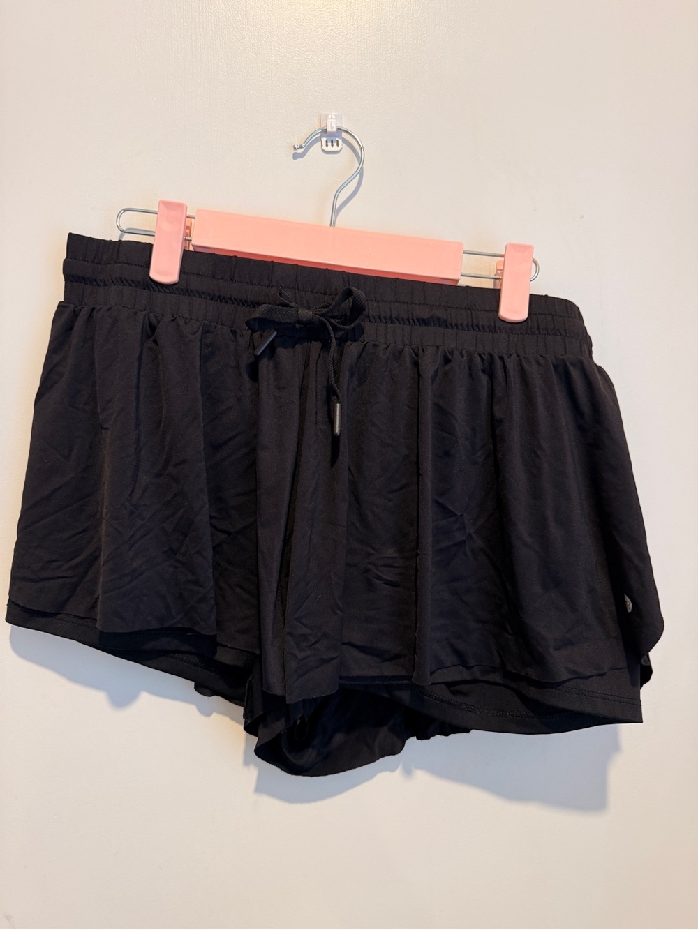 Black Women's Athletic Butterfly Skort with Drawstring Waist